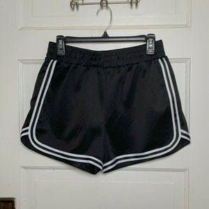 No Boundaries Black w White Stripes Athletic Active Workout Shorts Size L 11-13